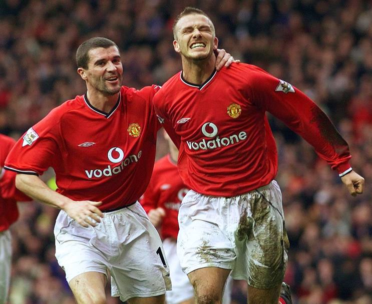 David Beckham e Roy Keane (Reuters)